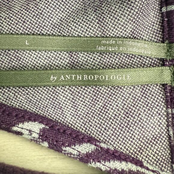 Anthropologie Maeve Knit Sweater Dress Size L Mock Neck Floral Purple Open Back - Picture 11 of 16